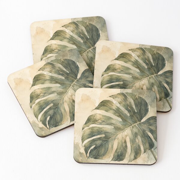 Item preview, Monstera Leaf Watercolor Vintage Botanical Poster designed and sold by WildRootsStudiobyMeg.