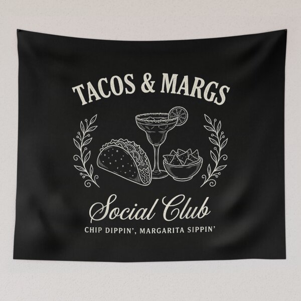 Item preview, Tacos and Margs Social Club Chip Dippin Margarita Sippin Foodie Art designed and sold by ToyaVitoricu.