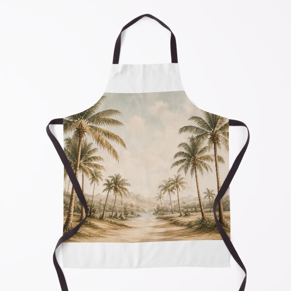 Item preview, Tropical Palm Trees Vintage Nature Landscape Poster designed and sold by WildRootsStudiobyMeg.