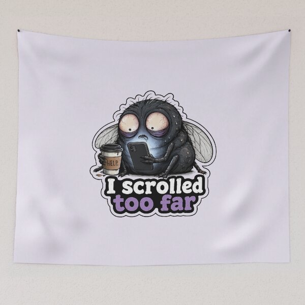 Item preview, Doomscrolling Fly Sticker designed and sold by YuliaHulia.