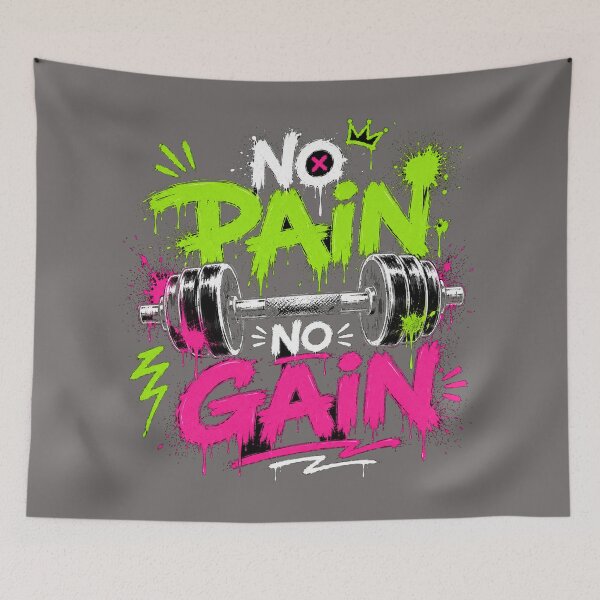 Item preview, NO PAIN NO GAIN Gym Graffiti Shirt | Fitness Streetwear designed and sold by JustResultsCo.