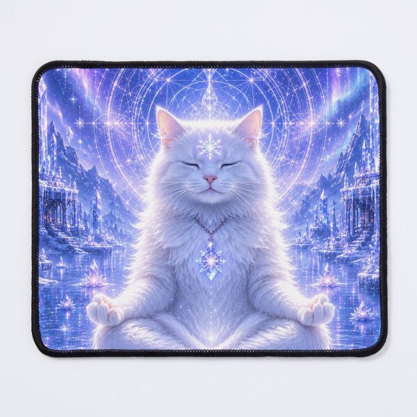 Item preview, Future Dream Escapes Aurora Spirit Cat Frozen Celestial Crystal Fantasy Art designed and sold by Mindworx21.