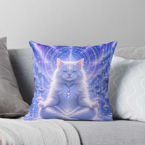 Item preview, Future Dream Escapes Aurora Spirit Cat Frozen Celestial Crystal Fantasy Art designed and sold by Mindworx21.