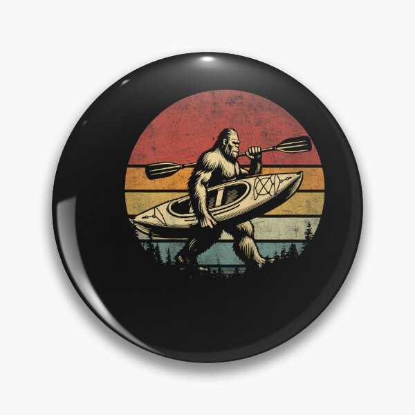 Item preview, Funny Retro Bigfoot Kayaking Cool Vintage Sasquatch Kayaking , Small, Black designed and sold by FrankIsabel.