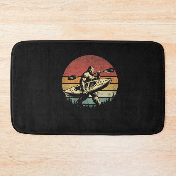 Item preview, Funny Retro Bigfoot Kayaking Cool Vintage Sasquatch Kayaking , Small, Black designed and sold by FrankIsabel.