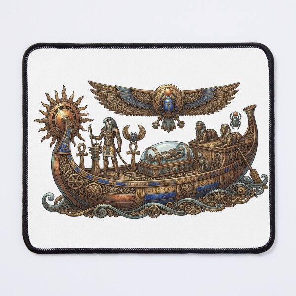Item preview, Ancient Egyptian Solar Barque Steampunk Art | Pharaoh Afterlife Boat Mythology Design designed and sold by Queen Cleopatra.