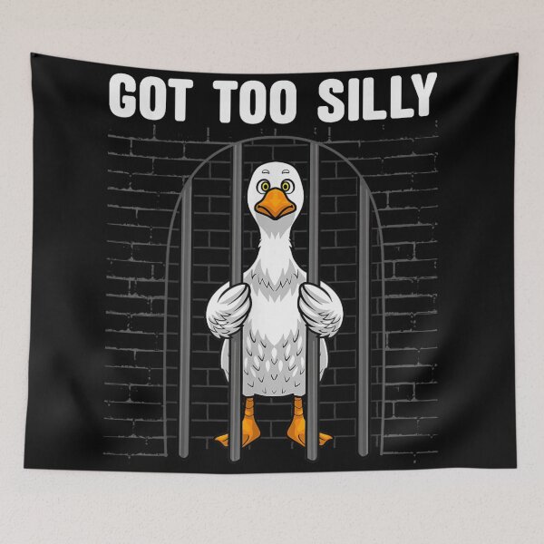 Item preview, Got Too Silly Goose In Jail Funny Meme Animal Humor Graphic Tee designed and sold by Daisy Grimes.