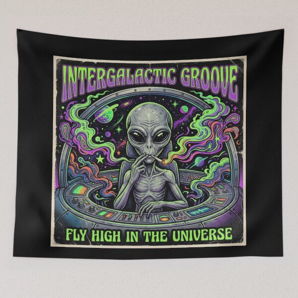 Item preview, Smoking Alien UFO designed and sold by ALL ART .