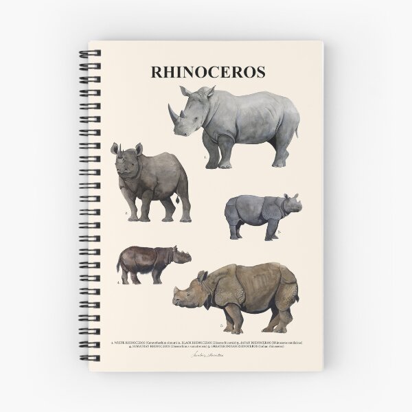 Item preview, RHINOCEROS poster with names-beige designed and sold by BEATRIZ ABAITUA.