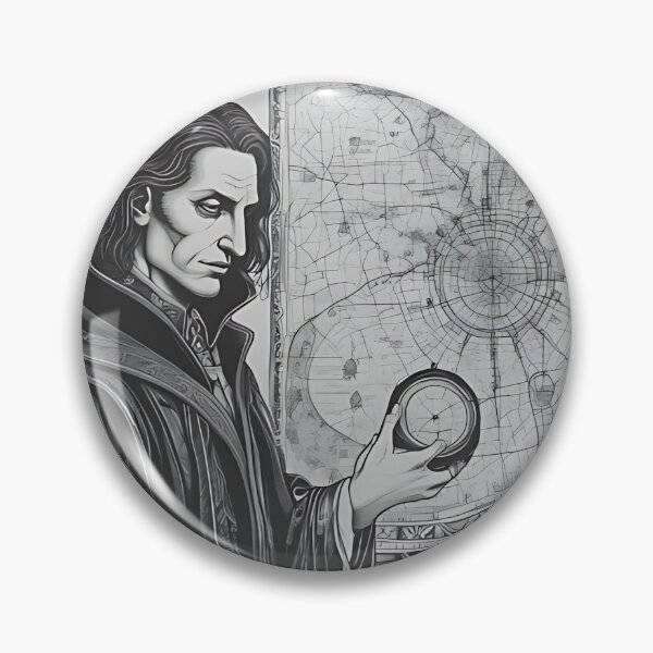 Item preview, Gothic Vampire Cartographer Patch, Vintage Occult Map Engraving designed and sold by DarkOriginArts.