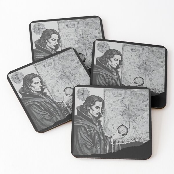 Item preview, Gothic Vampire Cartographer Patch, Vintage Occult Map Engraving designed and sold by DarkOriginArts.