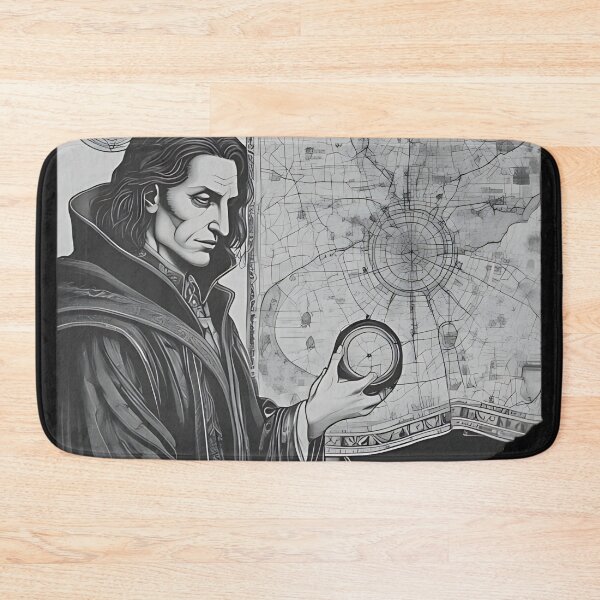 Item preview, Gothic Vampire Cartographer Patch, Vintage Occult Map Engraving designed and sold by DarkOriginArts.