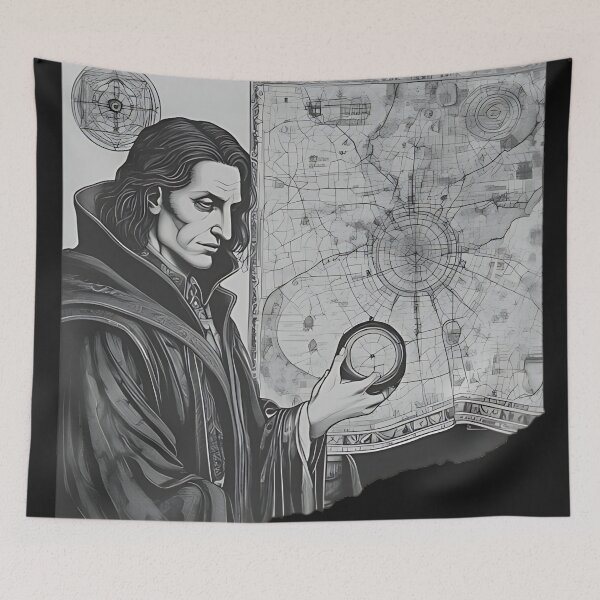 Item preview, Gothic Vampire Cartographer Patch, Vintage Occult Map Engraving designed and sold by DarkOriginArts.