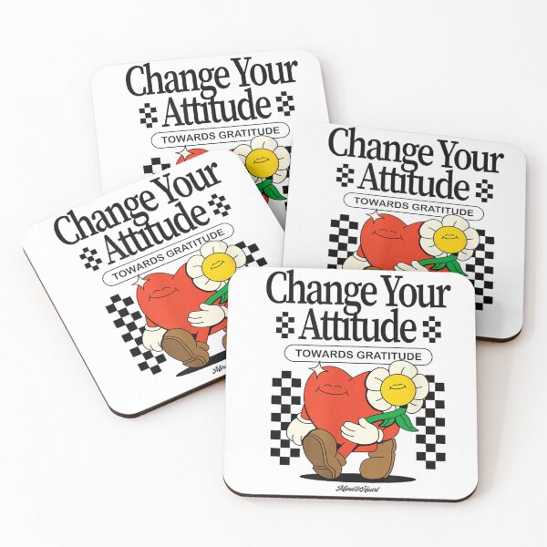 Item preview, Change Your Attitude Towards Gratitude Retro Heart And Flower Positive Mental Health designed and sold by Chaya Reid.