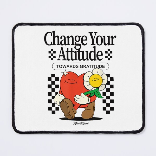 Item preview, Change Your Attitude Towards Gratitude Retro Heart And Flower Positive Mental Health designed and sold by Chaya Reid.