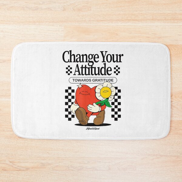 Item preview, Change Your Attitude Towards Gratitude Retro Heart And Flower Positive Mental Health designed and sold by Chaya Reid.