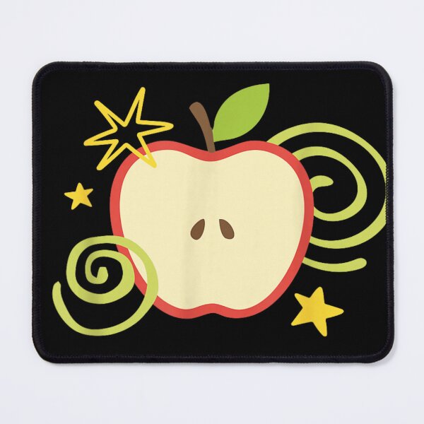Item preview, Healthy Red Apple Fruit Slice With Yellow Stars And Green Swirls Art designed and sold by Chaya Reid.