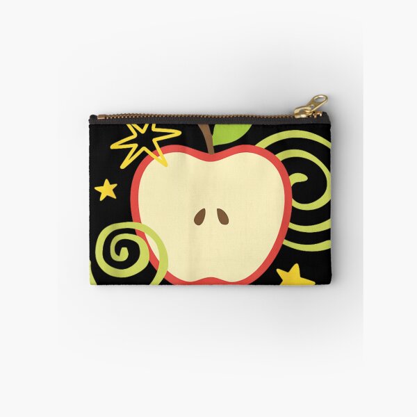 Item preview, Healthy Red Apple Fruit Slice With Yellow Stars And Green Swirls Art designed and sold by Chaya Reid.