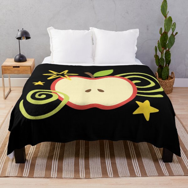 Item preview, Healthy Red Apple Fruit Slice With Yellow Stars And Green Swirls Art designed and sold by Chaya Reid.