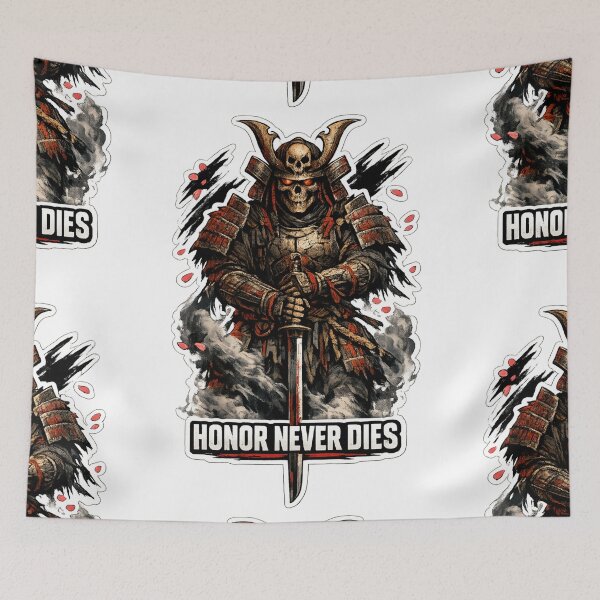 Item preview, Honor Never Dies Skeleton Samurai Katana Warrior Sticker designed and sold by Ecocrushstudio.
