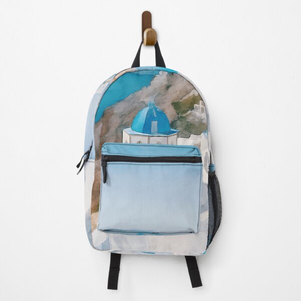 Item preview, Santorini, Greece, with blue domes and white buildings designed and sold by Sasas Design.