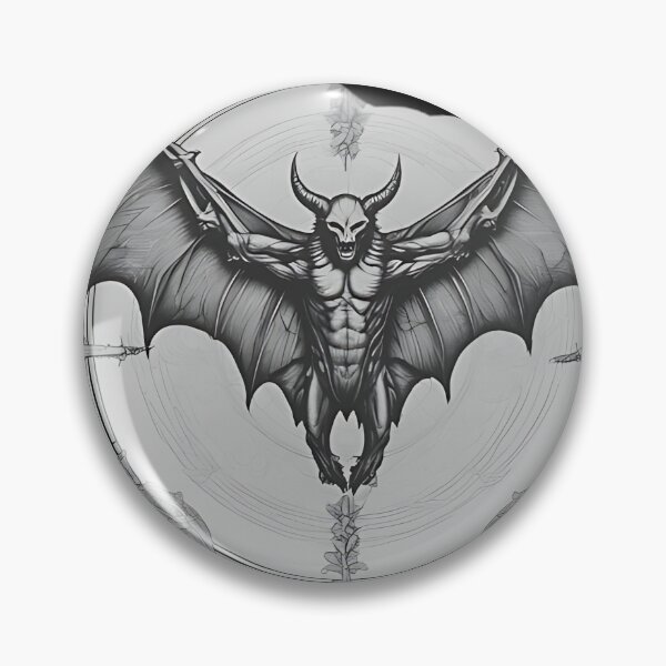 Item preview, Occult Gargoyle Demon Patch, Gothic Bat Wing Nosferatu Engraving designed and sold by DarkOriginArts.