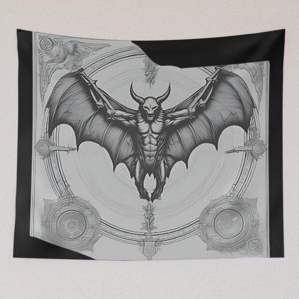 Item preview, Occult Gargoyle Demon Patch, Gothic Bat Wing Nosferatu Engraving designed and sold by DarkOriginArts.