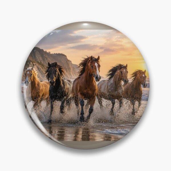 Artikelvorschau, Wildpferde am Strand – Western-Sonnenuntergangs-Pferdekunstwerk entworfen und verkauft von QuarterHorseArt by Just my Studio.