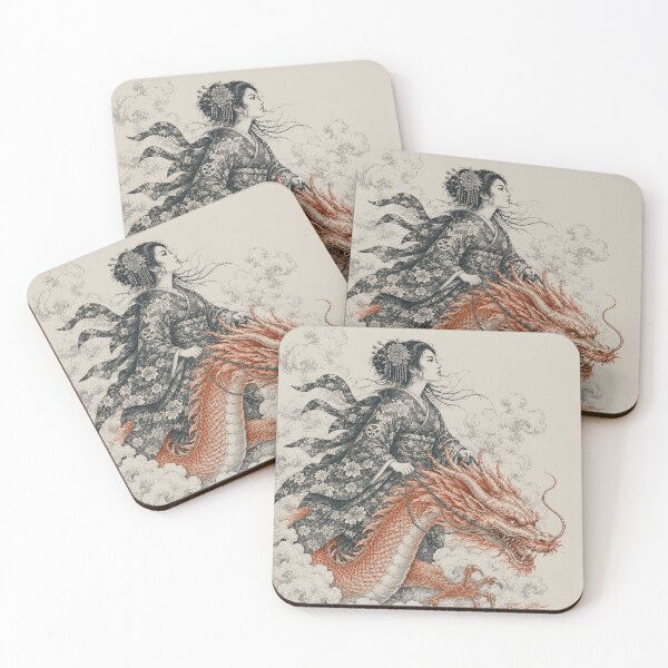 Item preview, Geisha Riding Crimson Dragon designed and sold by Fregoli 2D.
