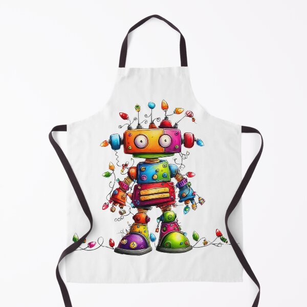 Item preview, Rainbow Christmas Whimsical Robot With Holiday Lights Art designed and sold by DEC02.