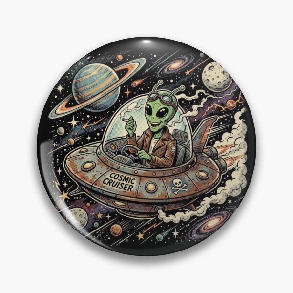 Item preview, Smoking Alien UFO designed and sold by ALL ART .