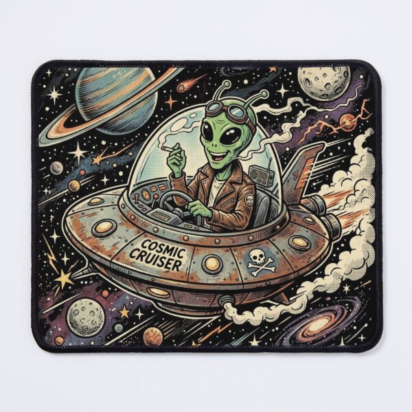 Item preview, Smoking Alien UFO designed and sold by ALL ART .