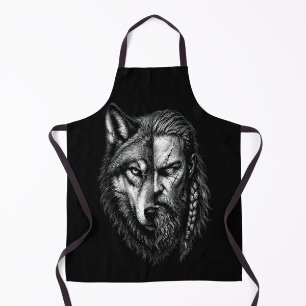Item preview, Wolf Within – Viking Warrior Split Face Tattoo Design designed and sold by MarketWolf.
