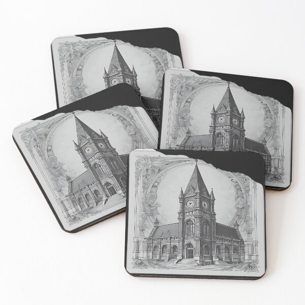 Item preview, Gothic Clock Tower Architecture Patch, Victorian Dark Academia Engraving designed and sold by DarkOriginArts.