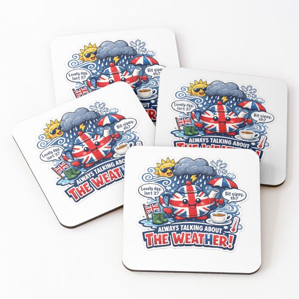 Item preview, Always Talking About the Weather Funny British Design – UK Tea & Rain Humour designed and sold by GarnerSupplyCo.