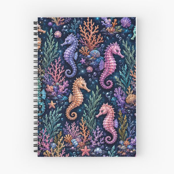 Item preview, Colourful Seahorse Coral Reef Fantasy Pattern Artwork designed and sold by ArtComixHaven.