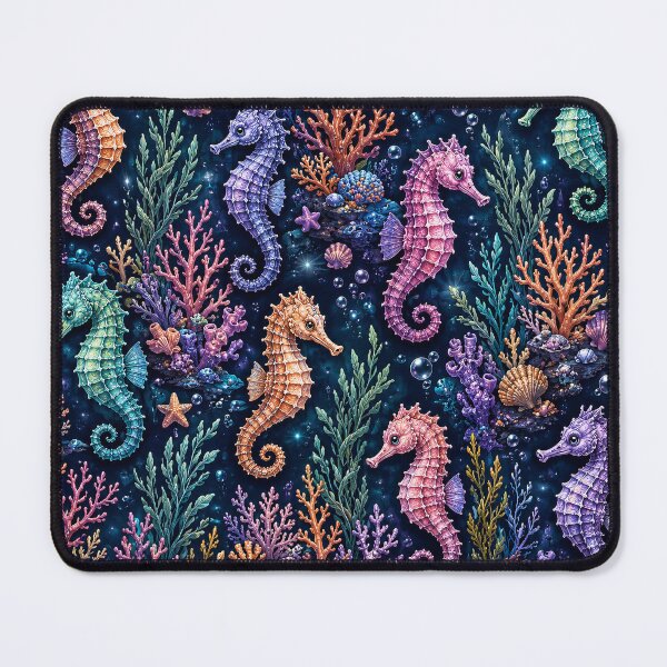 Item preview, Colourful Seahorse Coral Reef Fantasy Pattern Artwork designed and sold by ArtComixHaven.