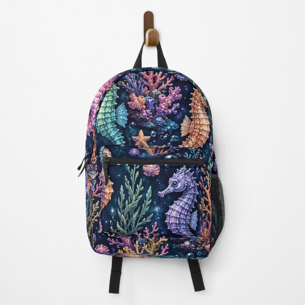 Item preview, Colourful Seahorse Coral Reef Fantasy Pattern Artwork designed and sold by ArtComixHaven.