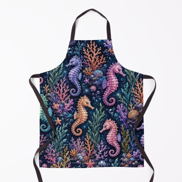 Item preview, Colourful Seahorse Coral Reef Fantasy Pattern Artwork designed and sold by ArtComixHaven.