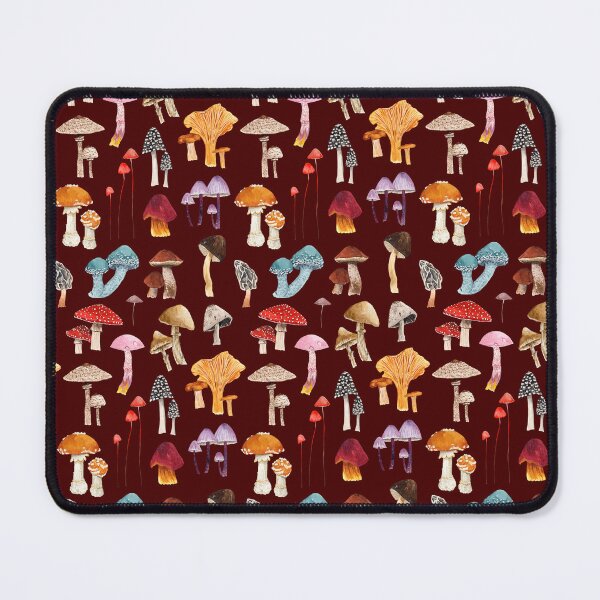 Item preview, MUSHROOMS PATTERN (maroon/garnet) designed and sold by BEATRIZ ABAITUA.