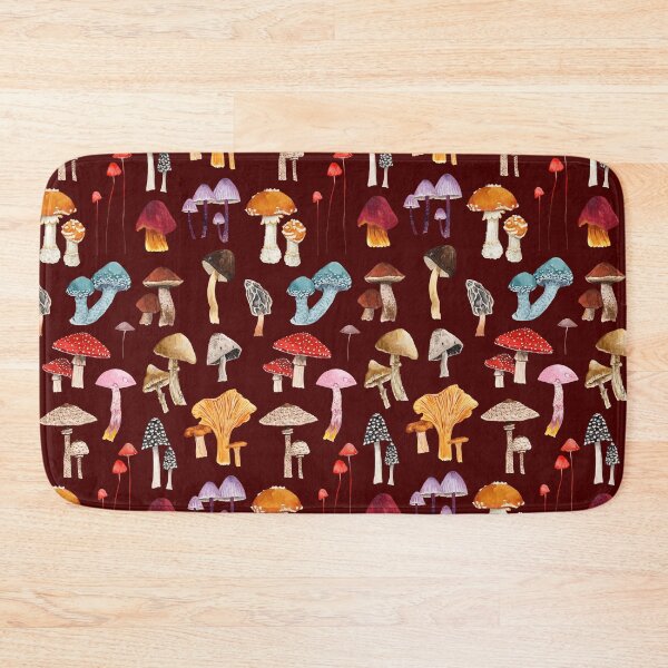 Item preview, MUSHROOMS PATTERN (maroon/garnet) designed and sold by BEATRIZ ABAITUA.