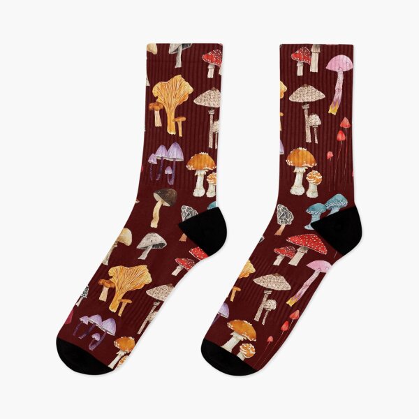 Item preview, MUSHROOMS PATTERN (maroon/garnet) designed and sold by BEATRIZ ABAITUA.