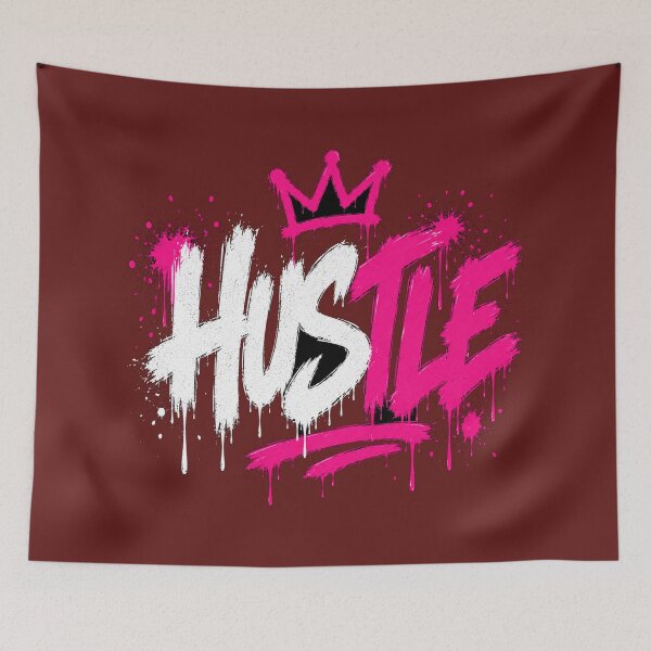 Item preview, HUSTLE Graffiti Typography Shirt | Urban Motivation Streetwear designed and sold by JustResultsCo.