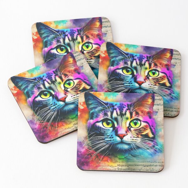 Item preview, Sci-Fi Blue And Pink Cat Face On Music  designed and sold by DEC02.