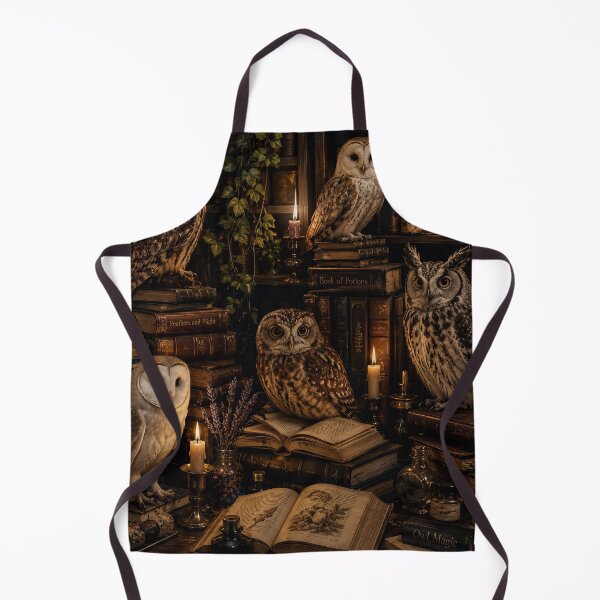 Item preview, Mystical Owls Books Candlelight Library Fantasy Artwork designed and sold by ArtComixHaven.