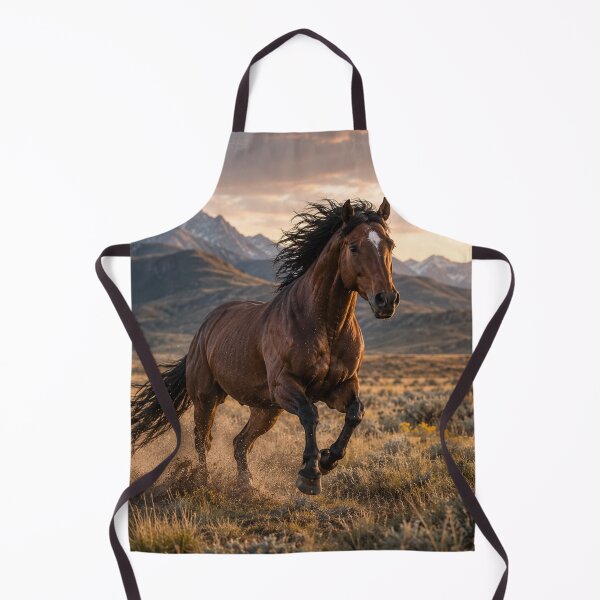 Item preview, Wild Horse Running Through Mountain Landscape – Western Horse Art designed and sold by QuarterHorseArt by Just my Studio.