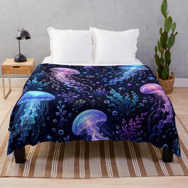 Item preview, Glowing Jellyfish Ocean Fantasy Pattern Artwork designed and sold by ArtComixHaven.