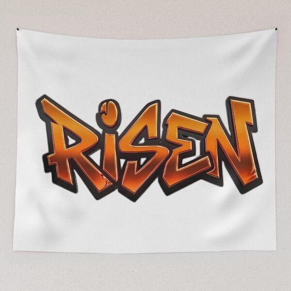 Item preview, Risen Graffiti Urban Streetwear Text Art - Orange & Black designed and sold by Stavman Creative Designs.