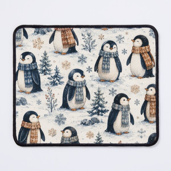 Item preview, Cute Winter Penguins Scarf Pattern Artwork designed and sold by ArtComixHaven.