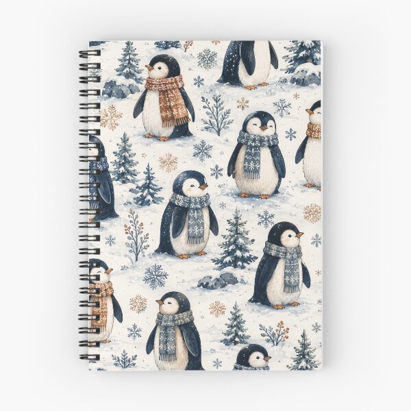 Item preview, Cute Winter Penguins Scarf Pattern Artwork designed and sold by ArtComixHaven.